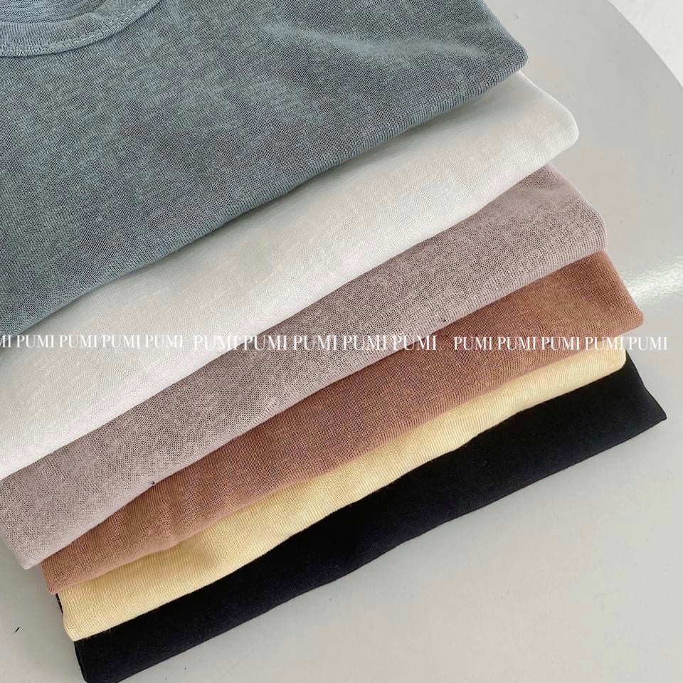 Áo thun xước mỏng dễ phối quần chân váy có bán kèm tại shop - Pumi