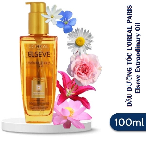 Dầu Dưỡng Tóc L'Oreal Paris Elseve Extraodinary Oil 100ml Chiết Xuất 6 Loại Tinh Dầu Hoa Cao Cấp Tóc Chắc Khỏe Mềm Mại.