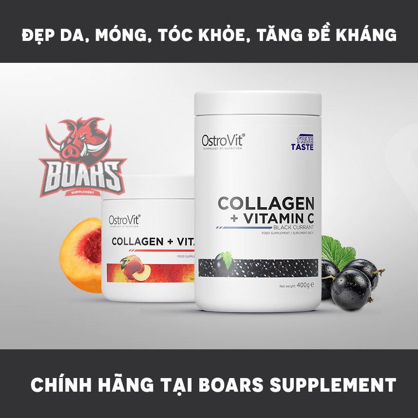 OSTROVIT COLLAGEN + VITAMIN C - Làm đẹp da, móng, tóc khỏe, tăng đề kháng cho cơ thể (40 lần dùng)