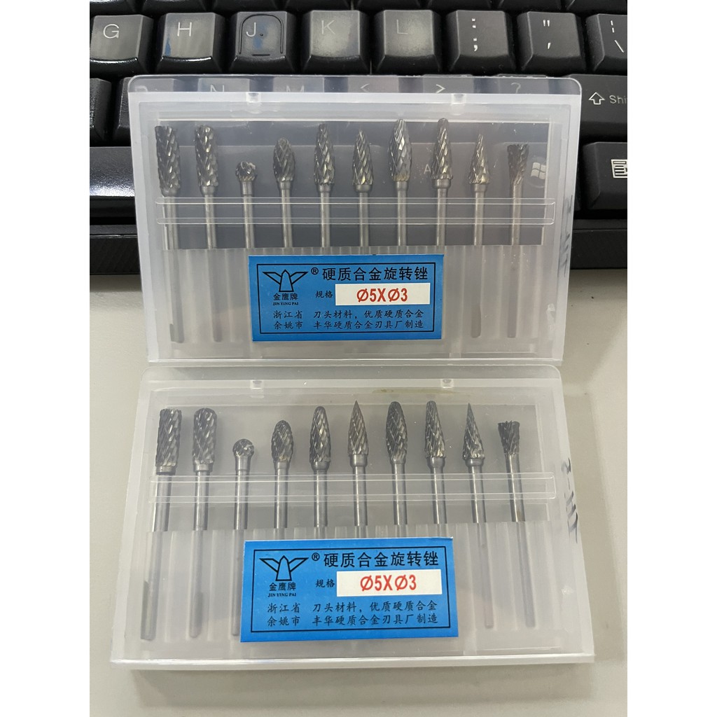 Bộ mũi mài phá tổng hợp 3x5 JINYINGPAI, Bộ mũi mài hợp kim tổng hợp 3x5 JINYINGPAI, mũi doa hợp tổng hợp cán 3mm đầu 5mm