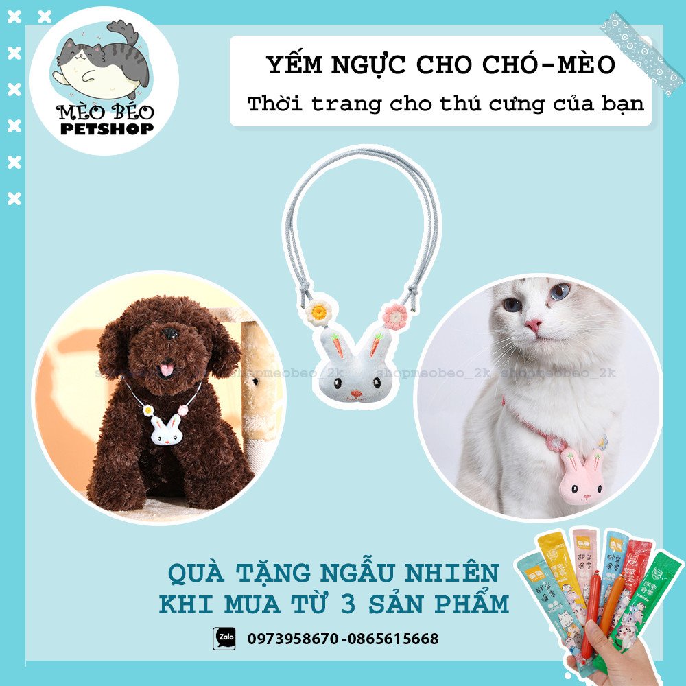 Vòng Cổ Cho Chó Mèo Họa Tiết Thỏ Cute - Meobeopetshop