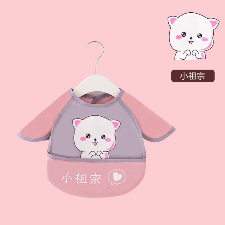 Áo yếm ăn dặm cho bé chống thấm có máng hứng thức ăn rơi A Lá Kids