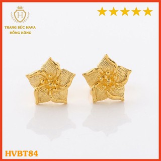 Bông Tai Nữ Titan Xi Mạ Vàng Non 24k Cao Cấp, Khuyên Tai Nữ Phong Cách Thời Trang Cá Tính Trẻ Trung - HVBT84