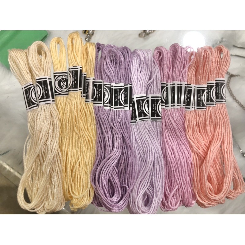 chỉ thêu cotton 1 bó 24 tép