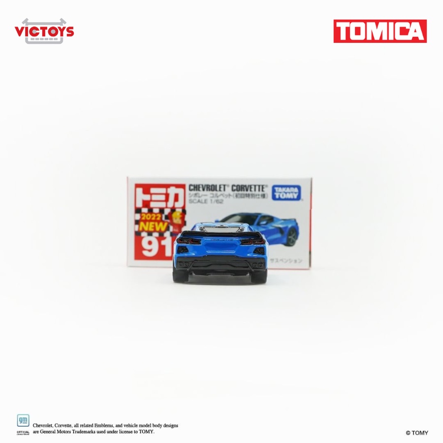 Xe mô hình Tomica No.91 Chevrolet Corvette 1st Blue 188056 Fullbox Chính Hãng Takara Tomy - Victoys
