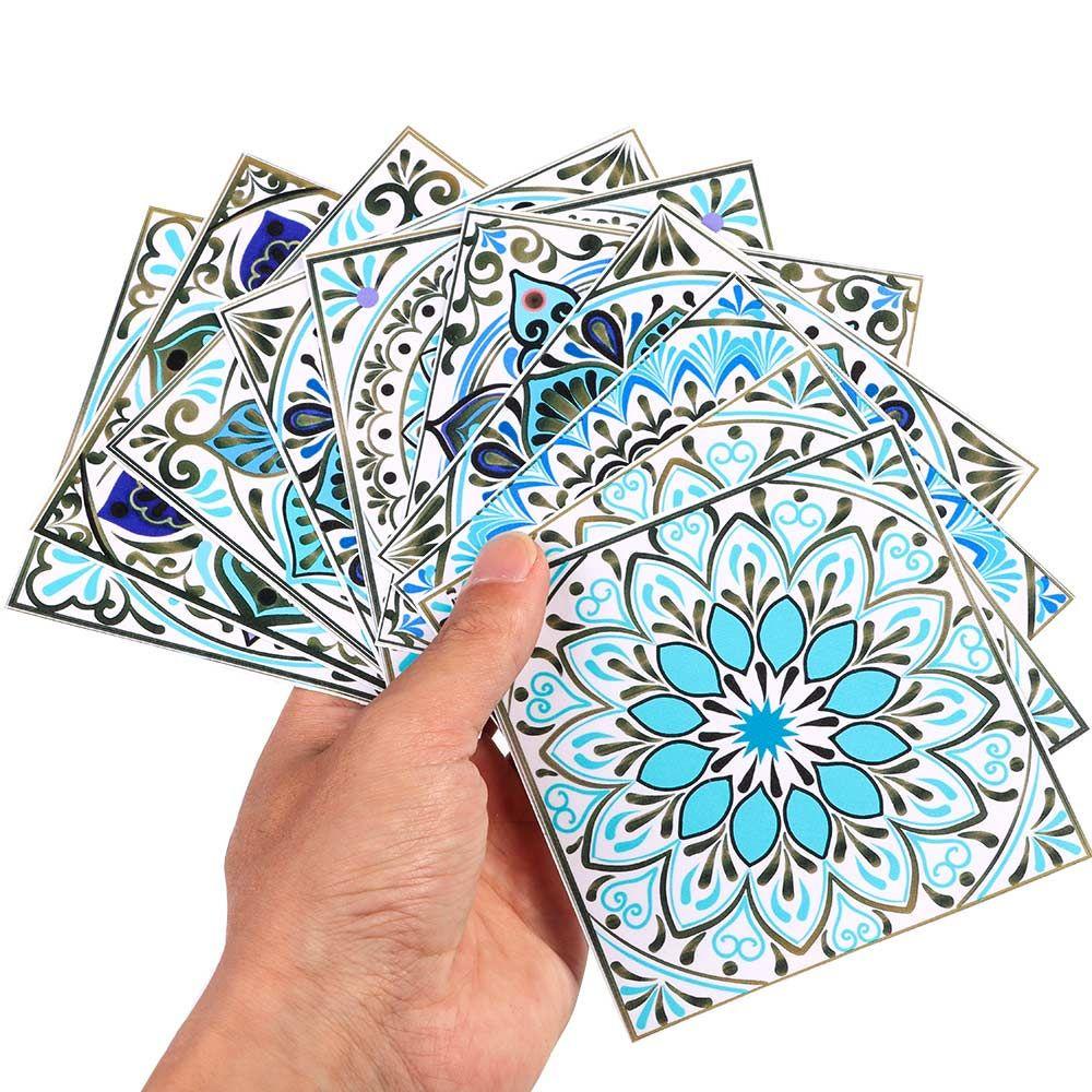 Bộ 10 Miếng Dán Sàn Nhà Hình Viên Gạch Moroccan Talavera