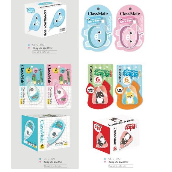 Bút xóa kéo Classmate,  băng xóa học sinh đa năng an toàn, hiệu quả - Soleil Home