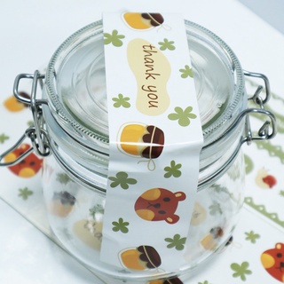 50 Tem Decal dán thankyou, miếng dán cám ơn dán hộp carton niêm phong
