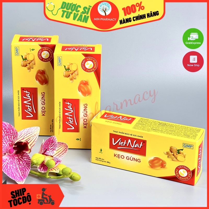 Kẹo gừng VIETNAT (hộp 30 viên) - Minpharmacy