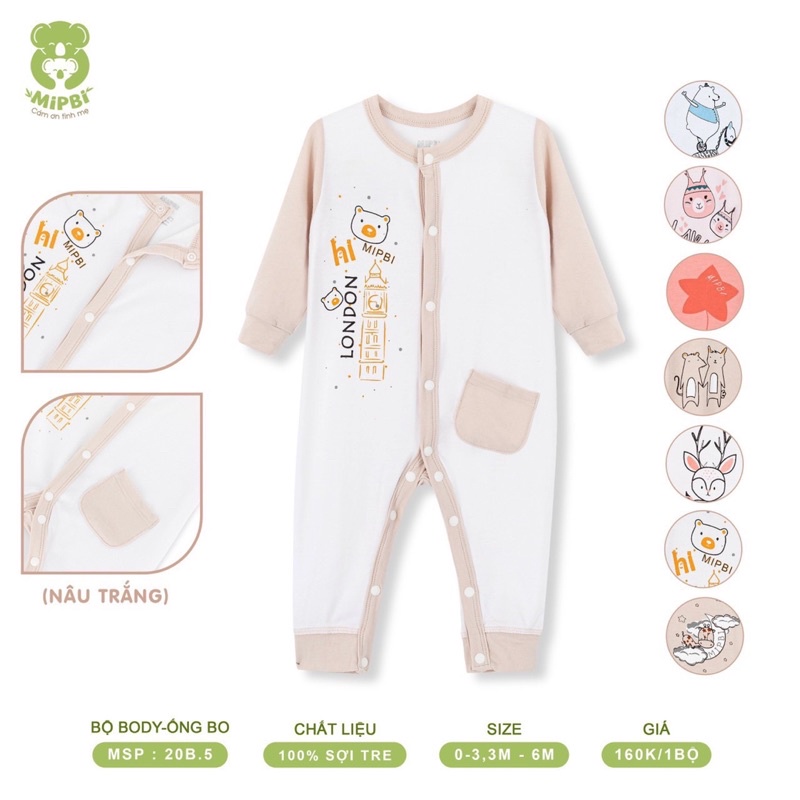 MIPBI - Body vải sợi tre bamboo cho bé