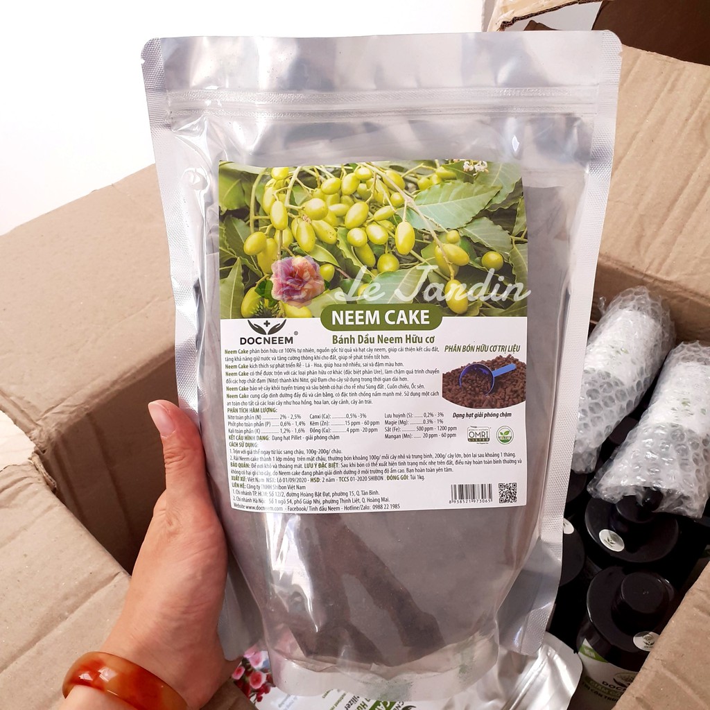 [1kg] BÁNH DẦU NEEM trị Sùng đất, Cuốn chiếu, Kích rễ mầm hoa - Azadirachtin 2000ppm