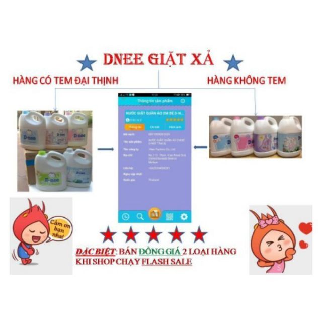 Nước Giặt xả Dnee trẻ sơ sinh 3 lít