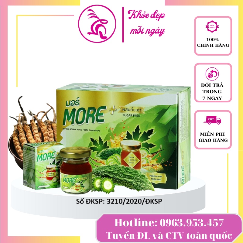Nước uống hỗ trợ tiểu đường MORE chiết xuất khổ qua rừng & đông trùng hạ thảo