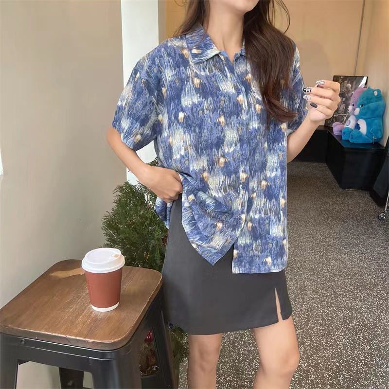 SUXI Áo Sơ Mi Tay Ngắn Dáng Rộng Thiết Kế Đơn Giản Thời Trang Mùa Hè Cho Nữ