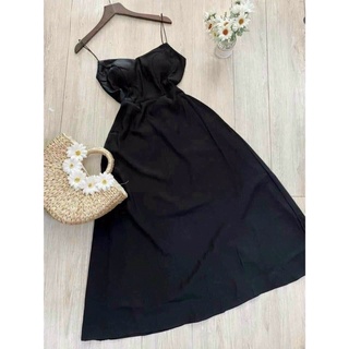 Maxi Đen 2 Dây Đan Chéo Lưng