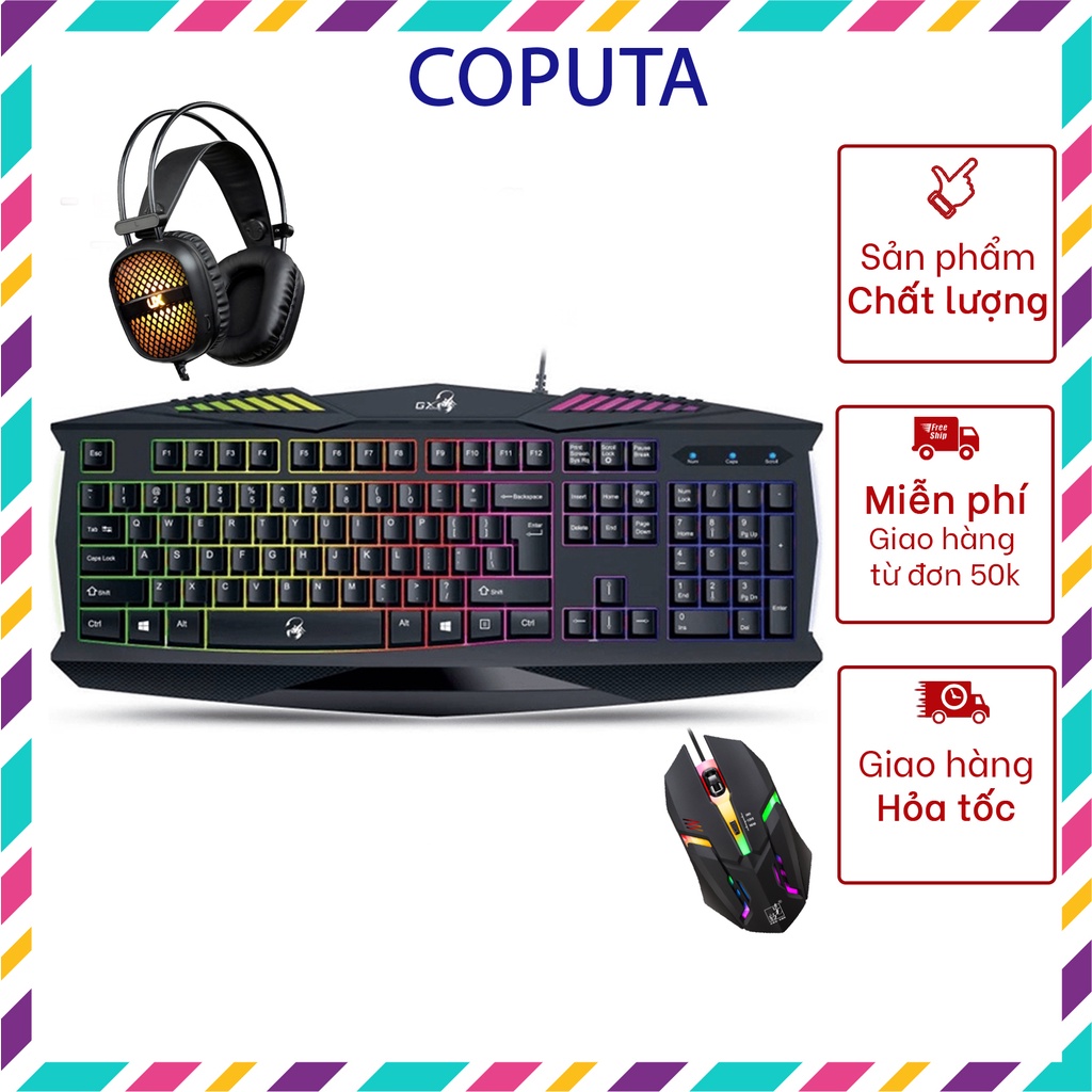 Combo Bàn phím chuột tai nghe máy tính Gaming Coputa Bàn phím chuột tai nghe chơi game có dây