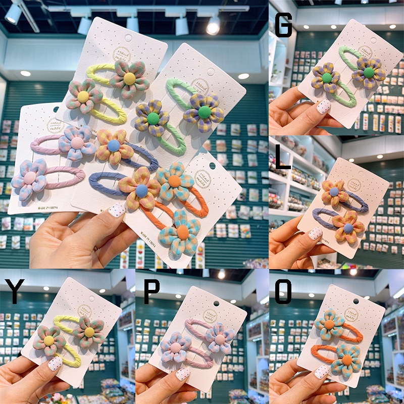 Kẹp Tóc Vải Họa Tiết Hoa Xinh Xắn Cho Bé Gái