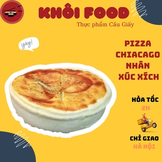 Pizza nhân nhồi chicago vị xúc xích x3 lần phô mai kéo sợi cực phê