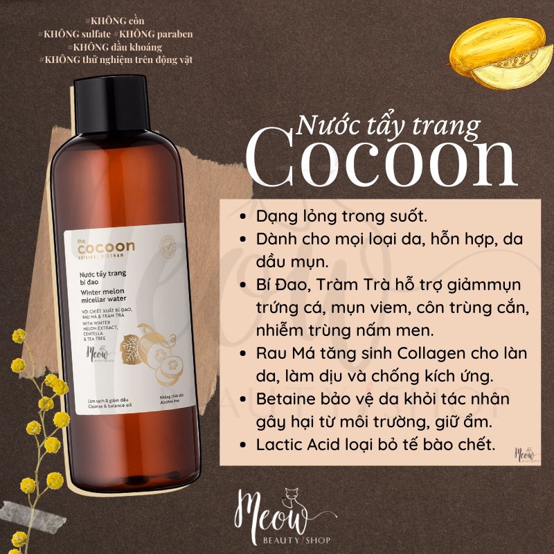 Nước tẩy trang bí đao Cocoon 500ml