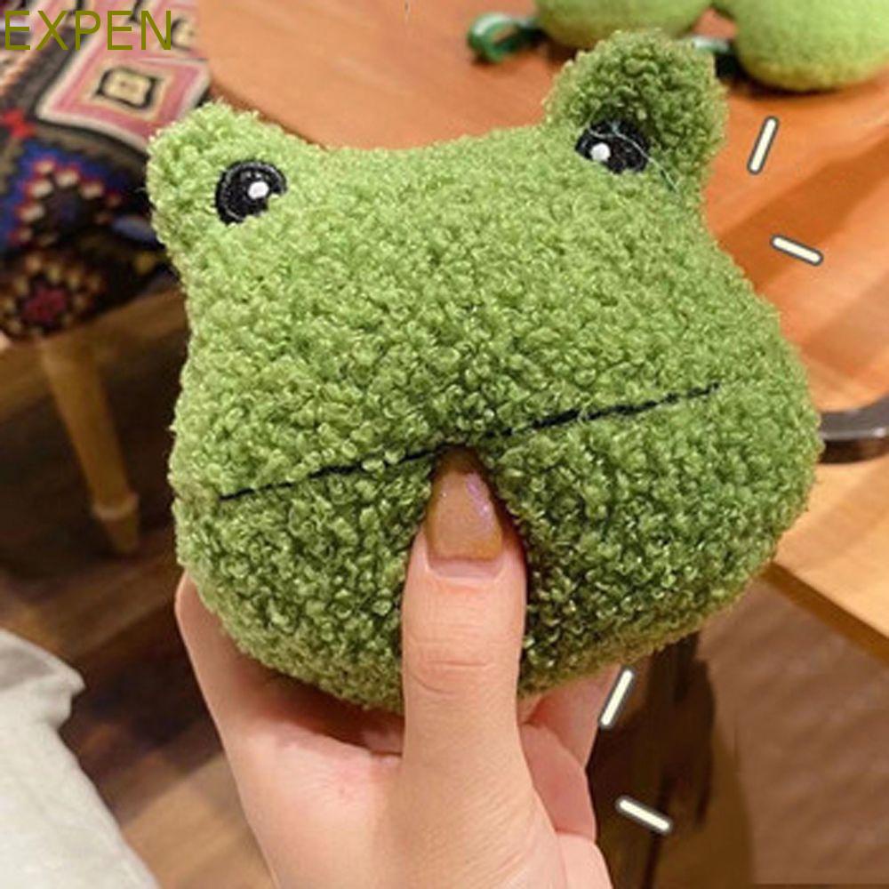 Ví đựng tiền xu hình chú ếch nhồi bông đáng yêu có khóa kéo và móc khóa
