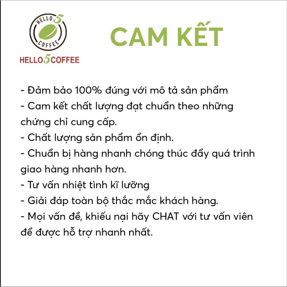 Cafe Đen Hòa Tan Nguyên Chất Hello 5 Coffee - Hộp 15 gói x 2g