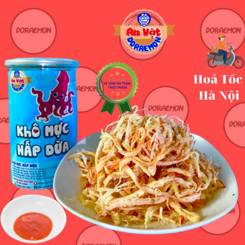 Khô mực hấp dừa xé sợi 200g đồ ăn vặt hà nội siêu rẻ siêu Ngon