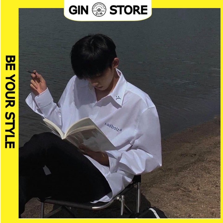 Áo sơ mi tay dài SADBOIZ SAD singnature oversize unisex - Gin Store