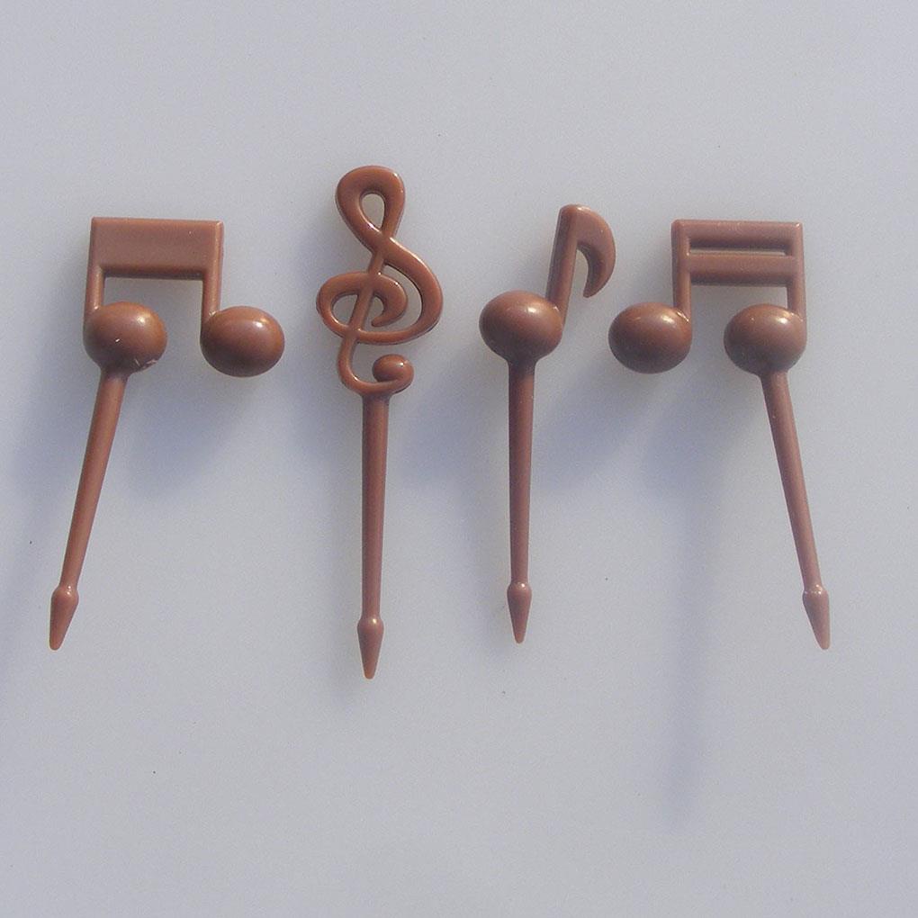 Mới Bộ 16 Nĩa Ăn Trái Cây Hình Nốt Nhạc Bằng Nhựa