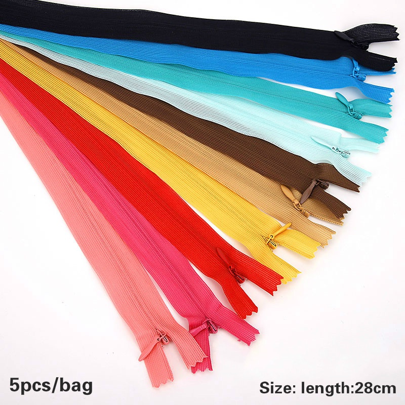 Túi 5 dây khóa kéo thiết kế ẩn vô hình nhiều màu sắc dùng cho chân váy/quần đùi