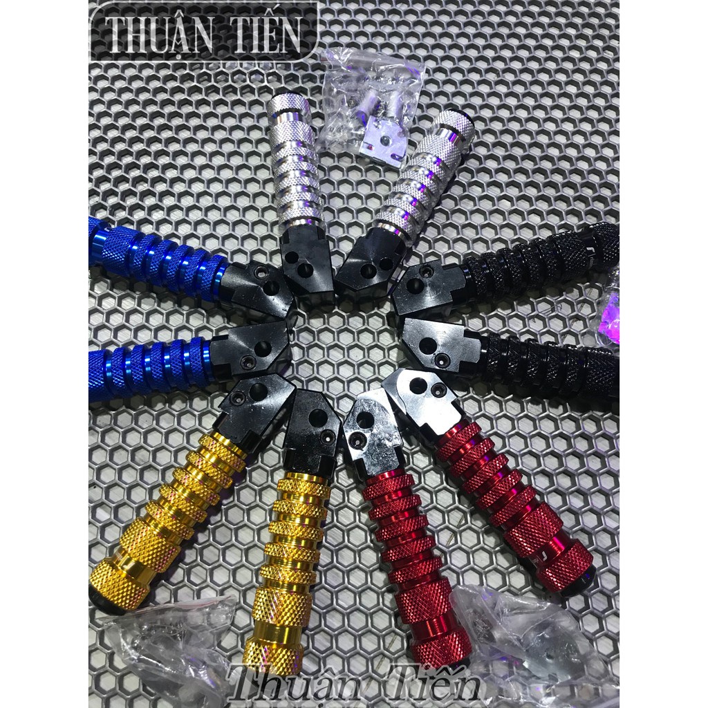 GÁC CHÂN SAU NHÔM KHÍA MÀU DÙNG CHO HONDA HOẶC YAMAHA ĐỦ MÀU CHẾ ĐƯỢC NHIỀU LOẠI XE