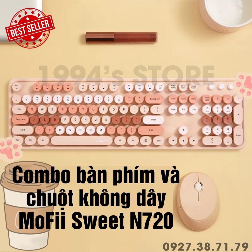 Bàn phím giả cơ và chuột không dây MoFii N720 - MoFii Candy Sweet Mixed dùng cho Máy tính bàn, Laptop, Tivi, Điện thoại