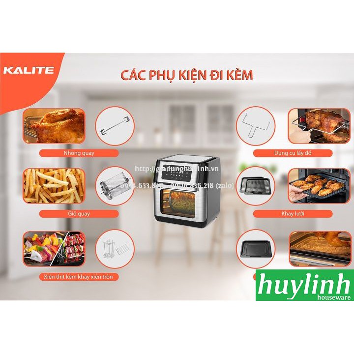 Nồi chiên không dầu điện tử Kalite KL-Q10 - 10 lít [KL-1200 - 12 lít] - Tặng bao tay + chổi quét