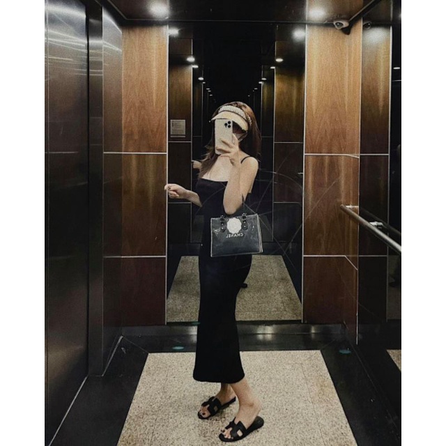 Váy 2 dây trơn body dài L1