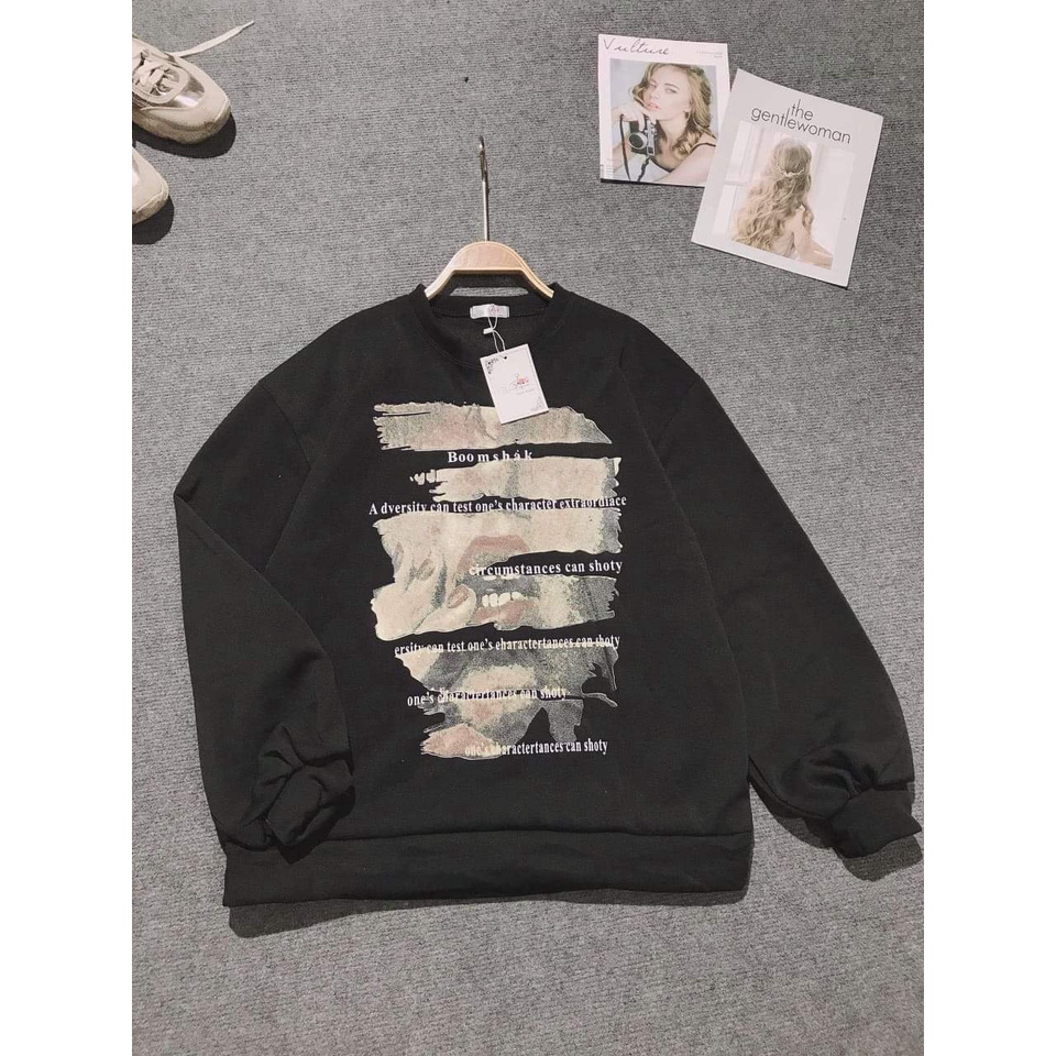 Áo Sweater Nỉ Dài Tay Form Rộng Unisex Họa Tiết In Street Style Siêu Chất | BigBuy360 - bigbuy360.vn