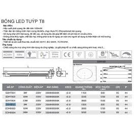 Bóng led 1m2 T8  Duhal 20w. Bóng led tuýp 1m2 Duhal 20w