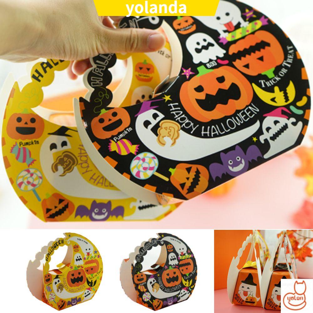 ☆YOLA☆ Home Halloween Gift Boxes Party Decor Ghost Pattern Favours Sweet Biscuit Candy Gift For Friend Cookie Box Halloween Party Gifts Packaging Pumpkin Printed/Multicolor