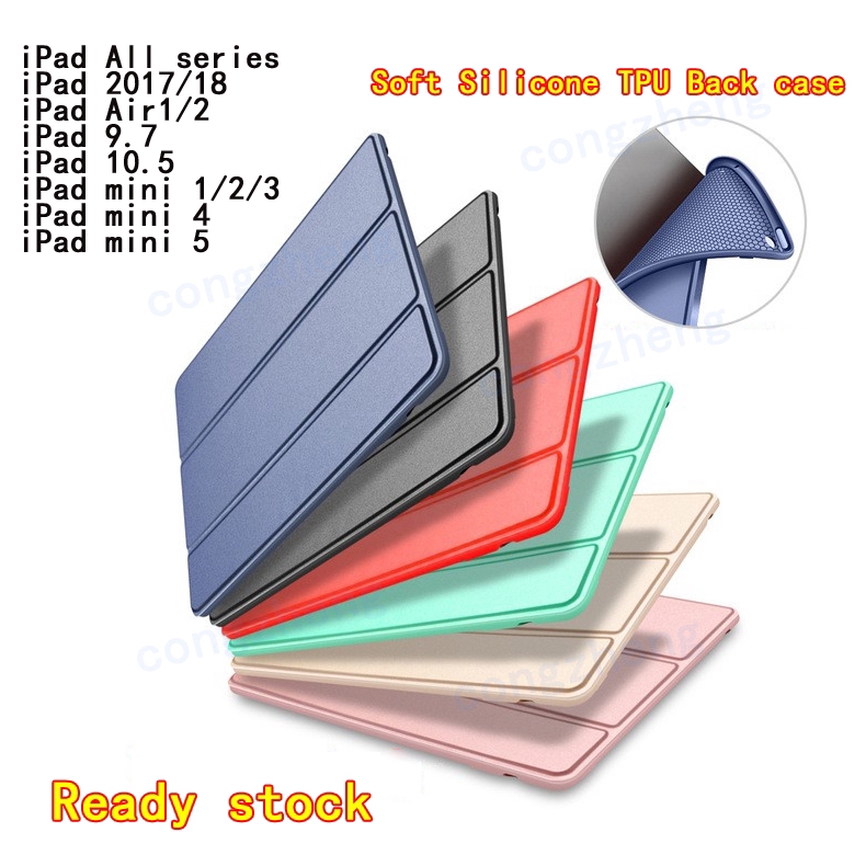 Bao da TPU Silicone mềm có chức năng tắt tự động cho 9.7 Inch Air Mini 1 2 3 4 5 7 8 Pro 10.5 10.2 inch 2017 2018 case
