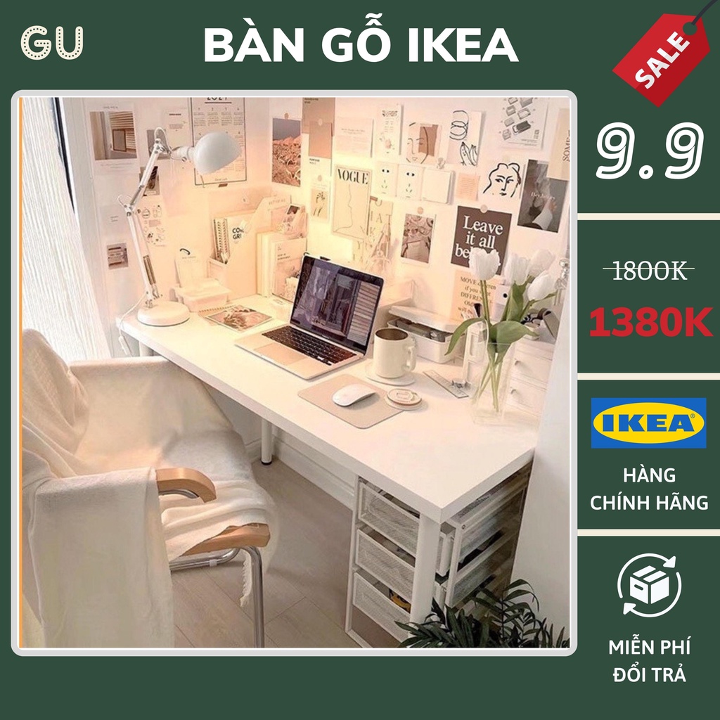 Bàn Gỗ Làm Việc Học Tâp Bàn Gaming Ikea Decor Góc Setup Trang Trí Phòng Ngủ Bàn Học Tập Cho Bé