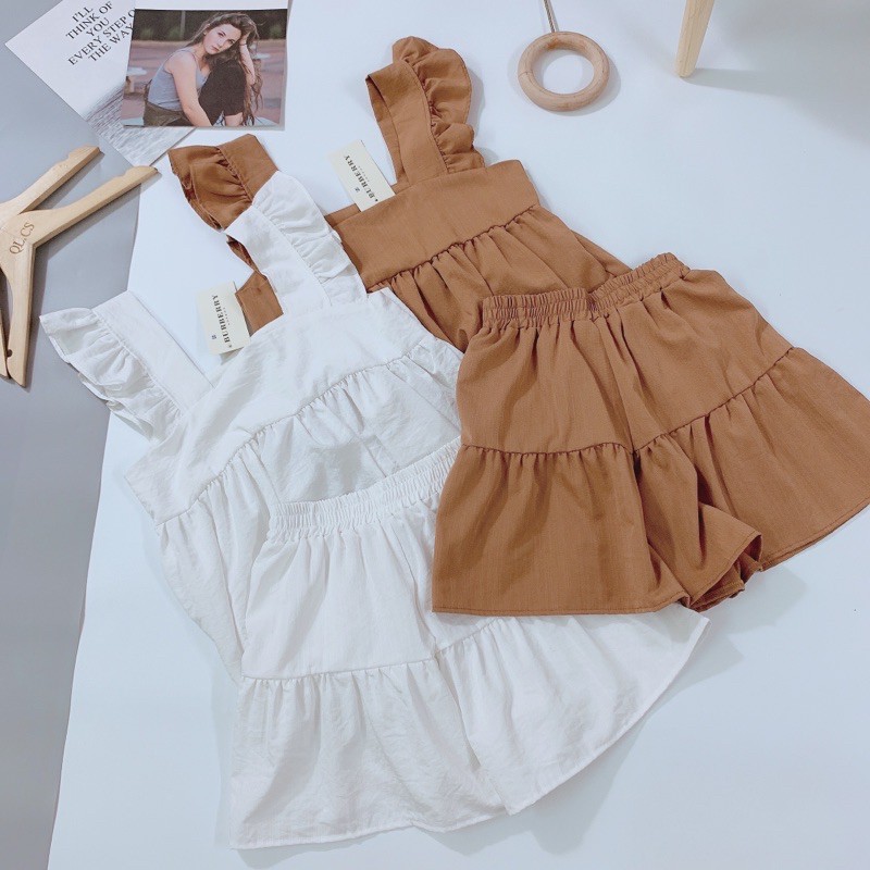 SÉT ĐŨI CÁNH TIÊN QUẦN ĐÙI 2 MÀU NÂU TRẮNG CHO NỮ | BigBuy360 - bigbuy360.vn