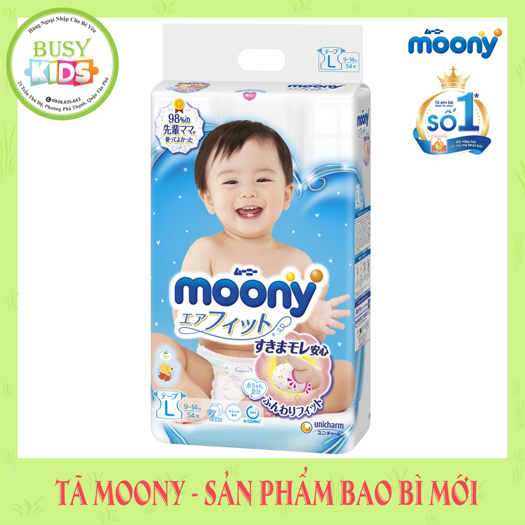 (Cộng Miếng) Tã Dán/Quần Moony Chính Hãng - Đủ Size Nb90/S84/M64/L54/XL44-M58/L44/XL38/XXL26