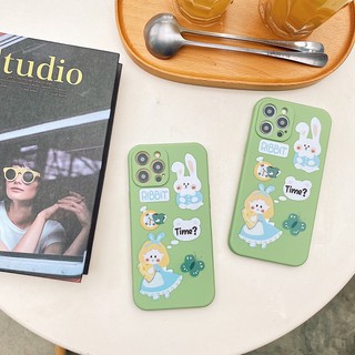 Ốp lưng iphone - ốp iphone dẻo hình viền vuông màu xanh lá
