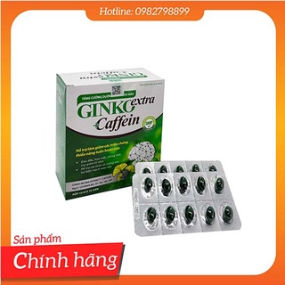 GINKO Extra Caffein- Tăng Cường Tuần Hoàn Máu Não, Cải Thiện Trí Nhớ, Không Gây Buồn Ngủ ( 100 Viên )