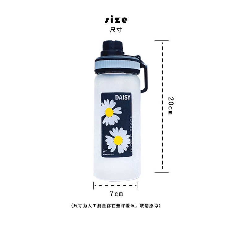 Bình Nước Thủy Tinh In Hình Hoa Cúc Phong Cách Hàn Quốc