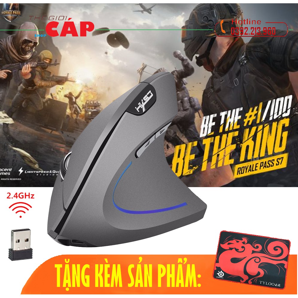 Chuột Không Dây Gaming 2.4G Thế Hệ Mới HXSJ T22 Tặng Kèm Tấm Lót Chuột Cao Cấp