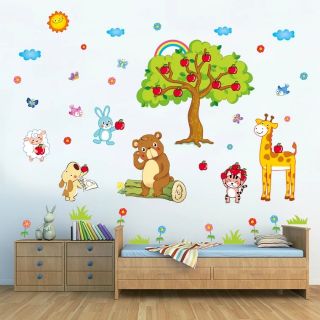 Decal dán tường bác gấu nâu