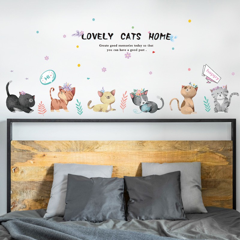 tranh Decal dán tường những chú mèo lovely - Tranh dán tường