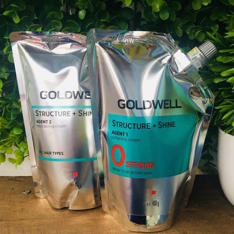 Cặp thuốc duỗi tóc Goldwell Straight'n Shine 400mlx2