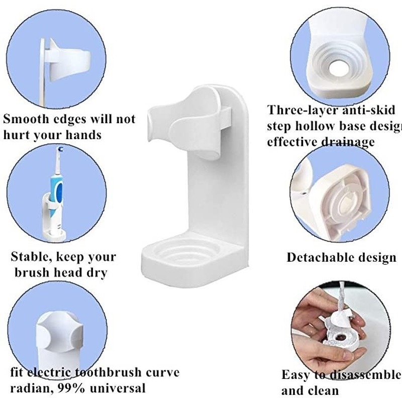 Giá đỡ bàn chải đánh răng gắn tường không để dấu vết tiết kiệm không gian tiện lợi