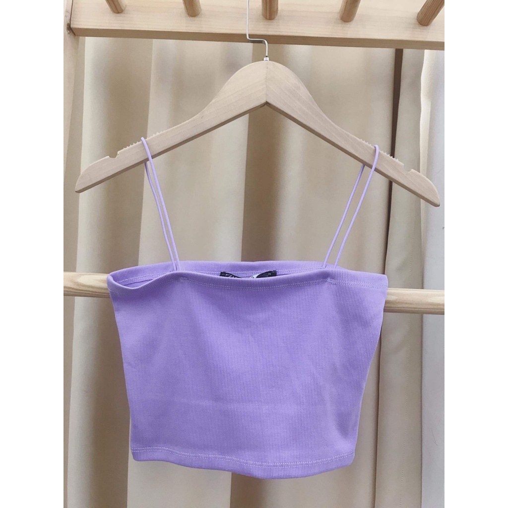 Áo hai dây trơn croptop dây mảnh nhiều màu - Surichau