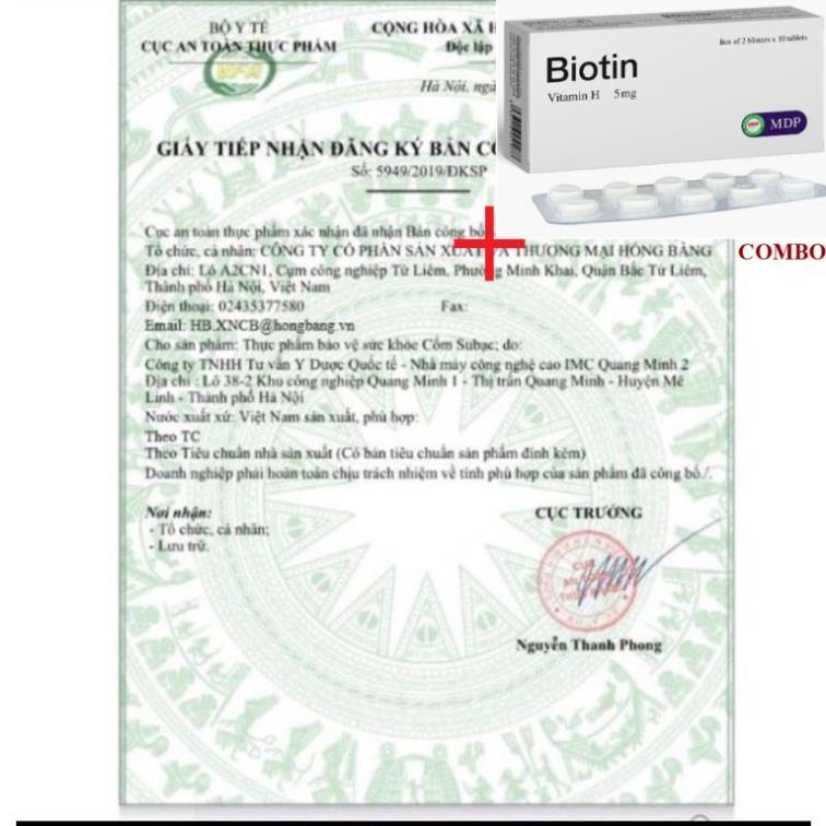 Combo Biotin 5mg+ Cốm Su bạc tăng đề kháng